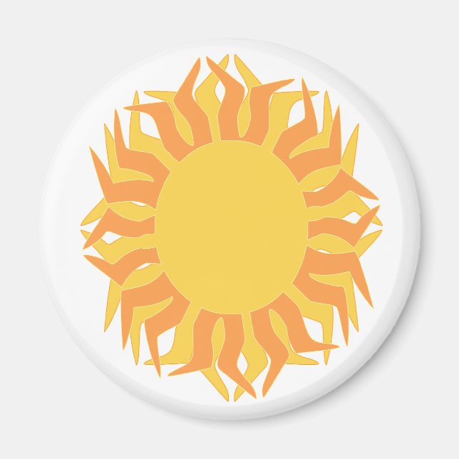 yellow orange sun magnet (Front)
