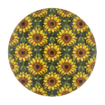 Yellow Orange Sunflower with Green & Brown