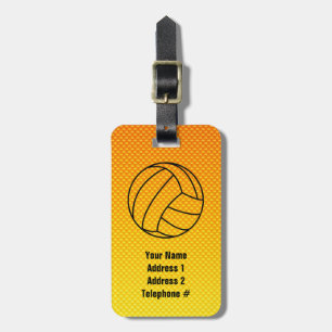 Yellow Orange Volleyball Luggage Tag