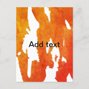 Yellow orange watercolor add text abstract paintin postcard