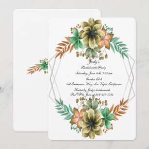Yellow Orange Watercolor Floral Bachelorette Party Invitation