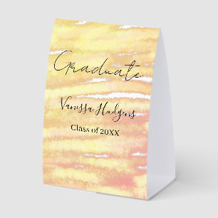 Yellow orange watercolor graduation add name year