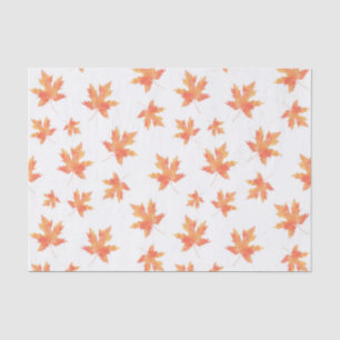Yellow Orange Watercolor Maple Leaf Pattern Tissue Paper