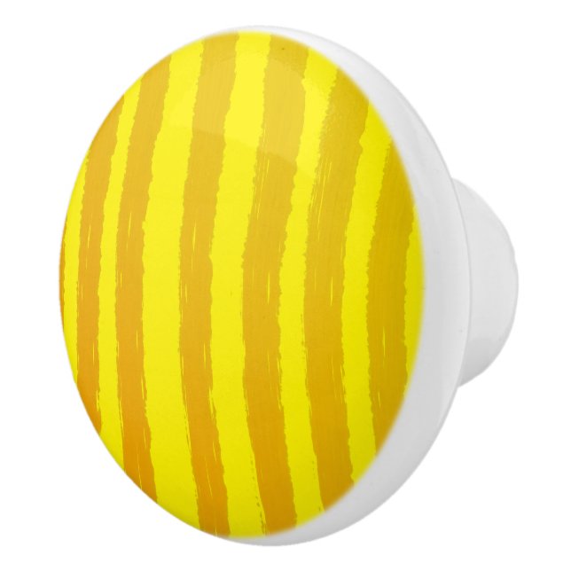 Yellow Orange Watercolor Stripes  Ceramic Knob (Right)