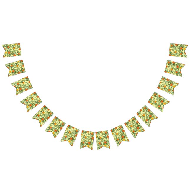 Yellow Orange Wedding Floral Bunting (All)