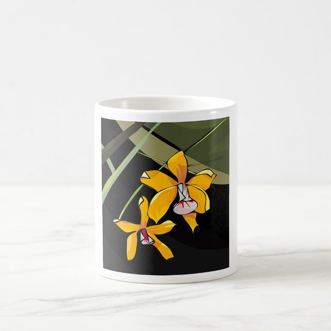 Yellow Orchid Flower Tropical Botanical Coffee Mug (Creator Uploaded)