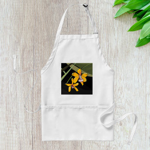 Yellow Orchid Flower Tropical Botanical Standard Apron