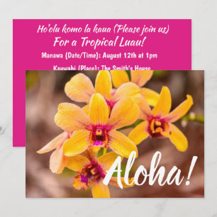 Yellow Orchid, Lawai, Kauai, Hawaii Invitation