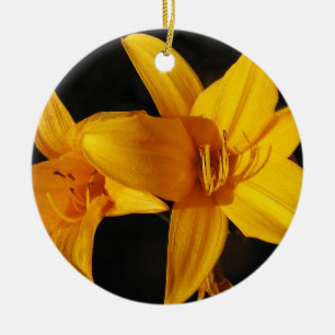 Yellow Orchid Ornament