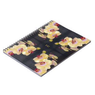 Yellow Orchid Pattern Notebook