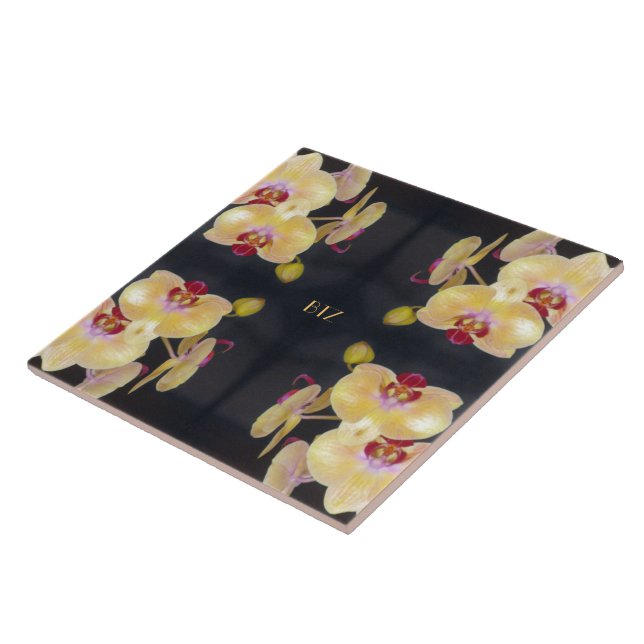 Yellow Orchid Pattern Tile (Side)