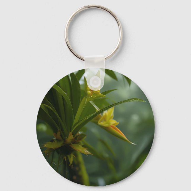 Yellow Orchid Rainforest Key Ring (Front)