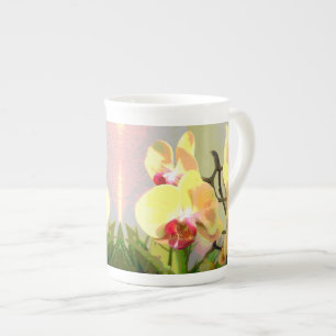 Yellow Orchids in the afternoon sun Bone China Mug