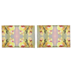 Yellow Orchids Pattern Pillowcase