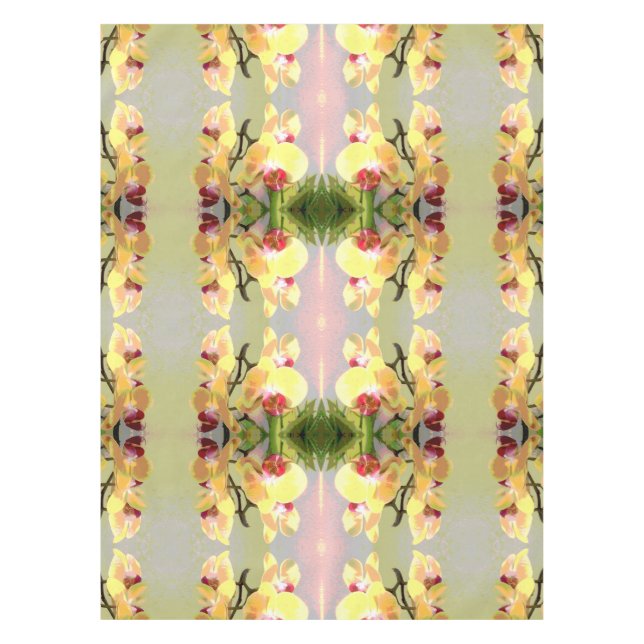 Yellow Orchids Pattern Tablecloth (Front)