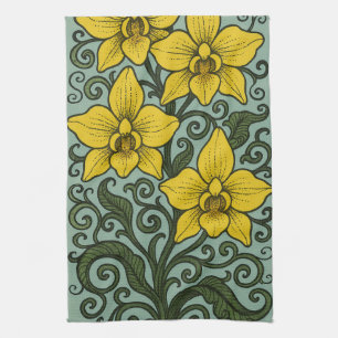 Yellow Orchids                                     Tea Towel