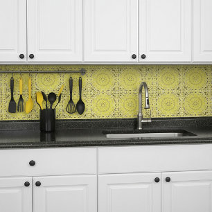 Yellow oriental design tile