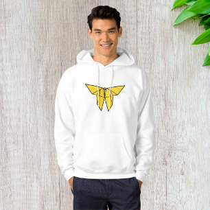 Yellow Origami Butterfly Mens Hoodie