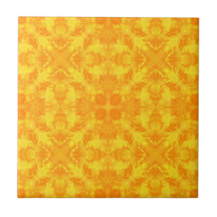 Yellow ornament tile