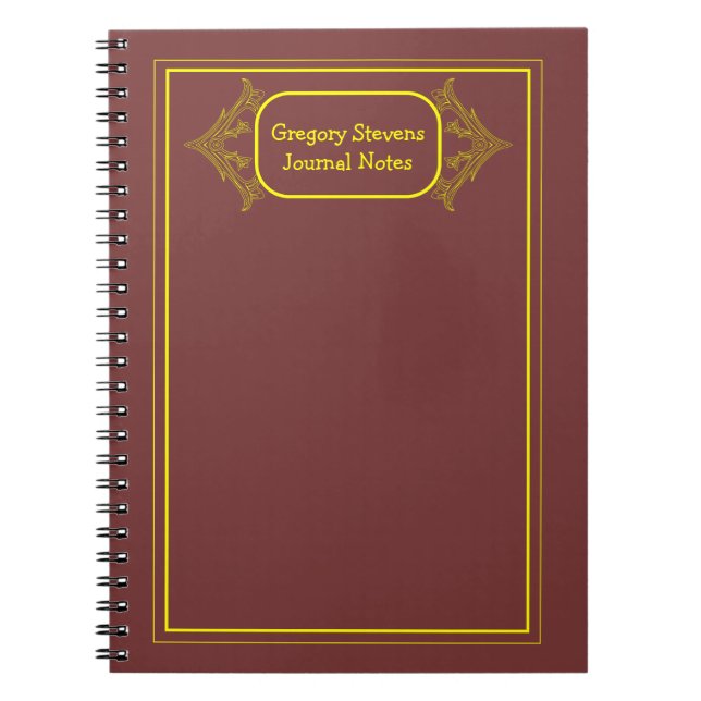 Yellow Ornamental Framed  Notebook (Front)
