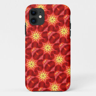 yellow ornaments on red iPhone 11 case
