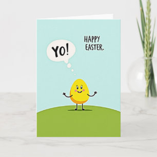 Yellow Oval Easter Card
