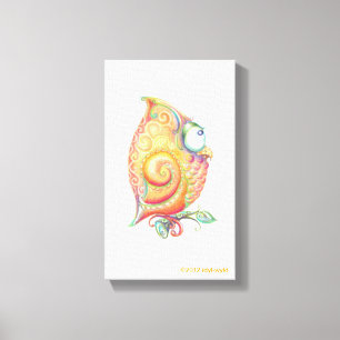 Yellow Owl Canvas Wall Hanging Print
