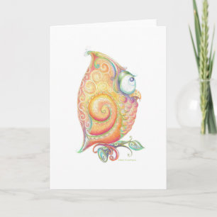 Yellow Owl Greeting Card