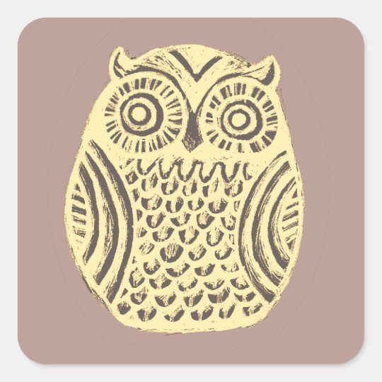yellow owl sticker sheet