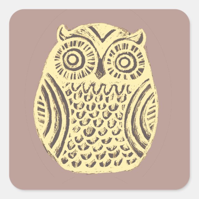 yellow owl sticker sheet (Front)