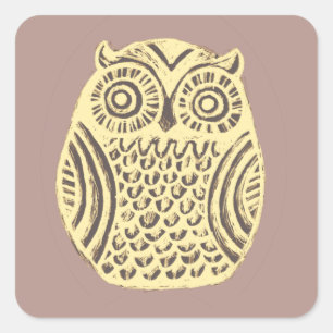 yellow owl sticker sheet