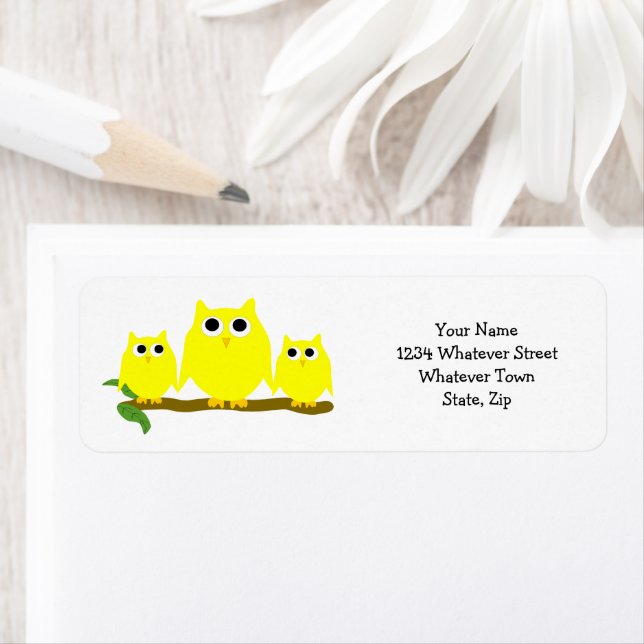 Yellow Owls Design Return Address (Insitu)