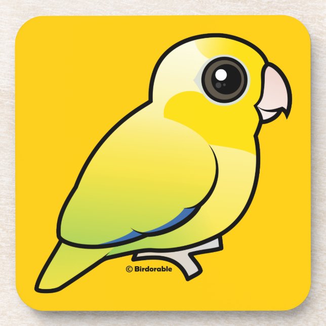Yellow Pacific Parrotlet Coaster (Front)