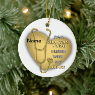 Yellow Paediatrics Nurse  Ceramic Tree Decoration