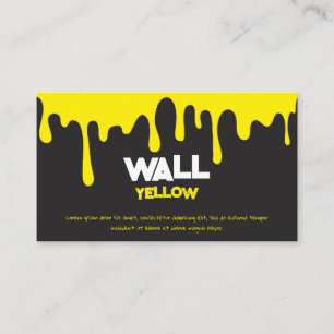 Yellow Paint Dripping Melting Honey Ink Splash Business Card