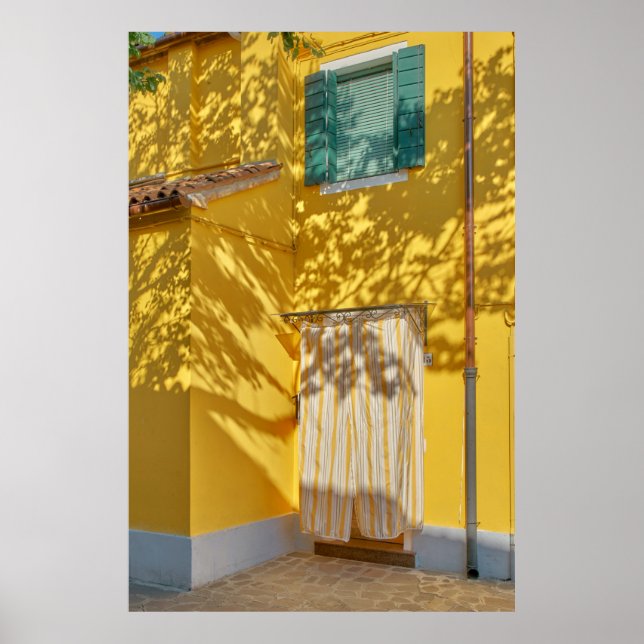 Yellow painted concreted building poster (Front)