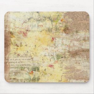 yellow painted vintage newspaper mouse mat