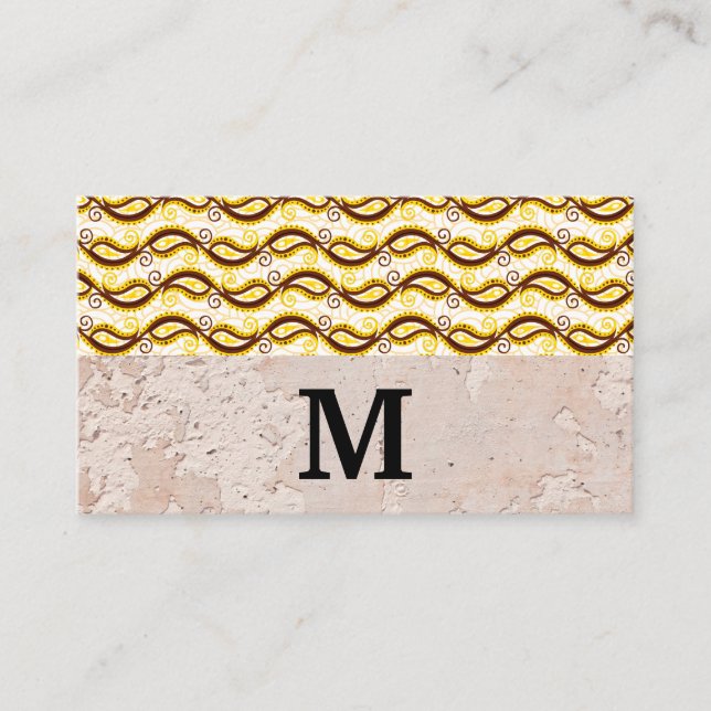 Yellow Paisley Pattern | Texture Wall Business Card (Front)
