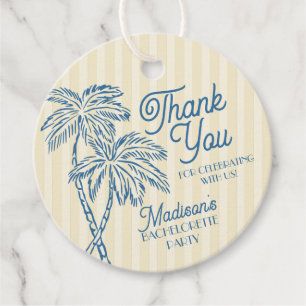 Yellow Palm Spring Pastel Beach Bachelorette Party Favour Tags