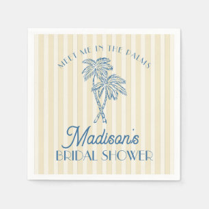 Yellow Palm Spring Pastel Beach Bridal Shower Napkin