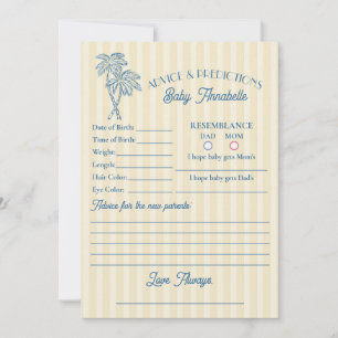 Yellow Palm Springs Beach Shower Advice for Baby Invitation