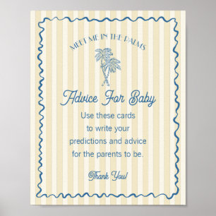 Yellow Palm Springs Pastel Beach Advice for Baby Poster