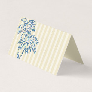 Yellow Palm Springs Pastel Beach Party Place Cards