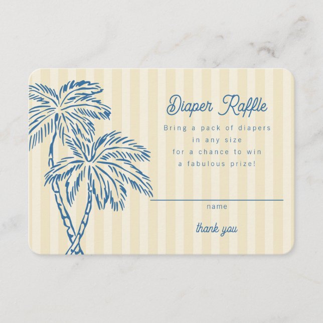 Yellow Palm Springs Pastel Diaper Raffle Insert (Front)