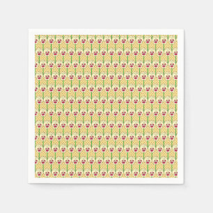 Yellow pansies - retro wallpaper pattern napkin
