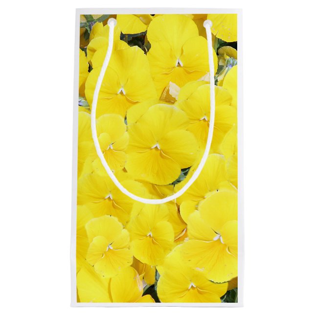 Yellow pansies small gift bag (Front)