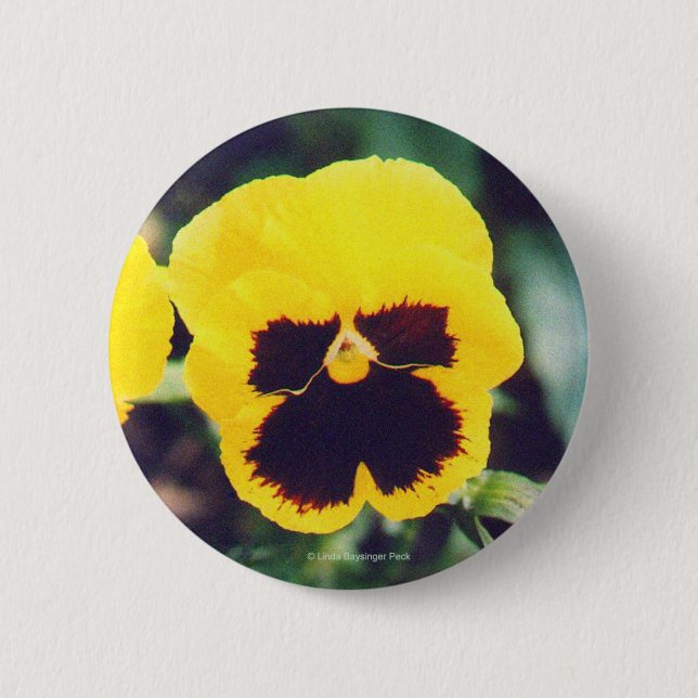 Yellow Pansy 6 Cm Round Badge (Front)