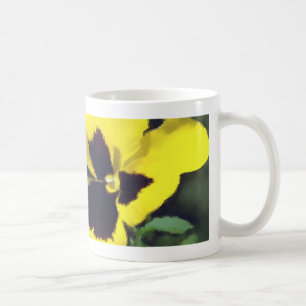 Yellow Pansy Flowers Coffee Mug