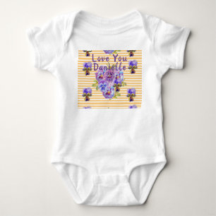 Yellow Pansy Love You Babies One-Piece Bodysuit