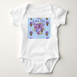 Yellow Pansy Love You Babies One-Piece Bodysuit